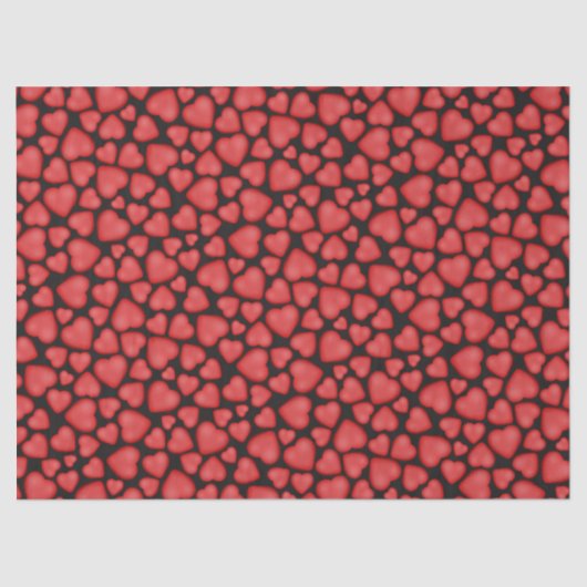tumbled red hearts pattern tissuepapier (Voorkant)