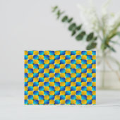 Tumbler #3 Optical Illusion Warping Blue/Yellow Briefkaart (Staand voorkant)