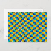 Tumbler #3 Optical Illusion Warping Blue/Yellow Briefkaart (Voorkant / Achterkant)