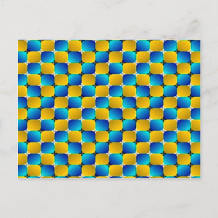 Tumbler #3 Optical Illusion Warping Blue/Yellow Briefkaart