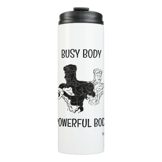 Tumbler: Bezig lichaam/krachtig lichaam Thermosbeker (Voorkant)