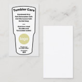 Tumbler Care Instructies Logo toevoegen Visitekaar Visitekaartje (Voorkant / Achterkant)