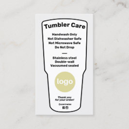 Tumbler Care Instructies Logo toevoegen Visitekaar Visitekaartje