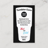 Tumbler Care Instructies Logo toevoegen Visitekaartje (Voorkant)