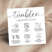 Tumbler Care Instructions Guide Minimalistische Lo Vierkante Visitekaartje