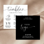 Tumbler Care Instructions Guide Minimalistische Lo Vierkante Visitekaartje