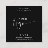 Tumbler Care Instructions Guide Minimalistische Lo Vierkante Visitekaartje (Achterkant)