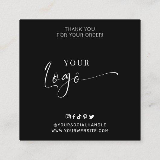 Tumbler Care Instructions Guide Minimalistische Lo Vierkante Visitekaartje (Achterkant)