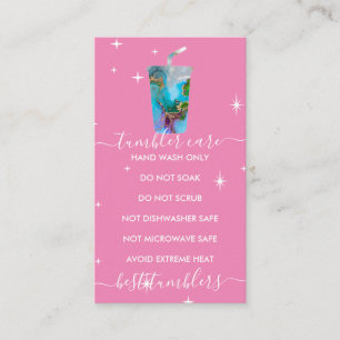 Tumbler care logo ombre marbel textuur roze visitekaartje