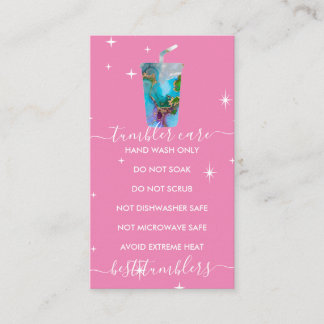 Tumbler care logo ombre marbel textuur roze visitekaartje