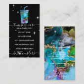 Tumbler care logo ombre marbel textuur zwart visitekaartje (Voorkant / Achterkant)