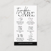 Tumbler Cup Care Instructions Minimalist Logo Visitekaartje (Voorkant)
