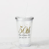 Tumbler - Gepersonaliseerd 50ste Jubileum voor bru Acryl Drinkbeker (Achterkant)