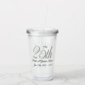 Tumbler - Gepersonaliseerde 25ste bruiloft Jubileu Acryl Drinkbeker (Achterkant)