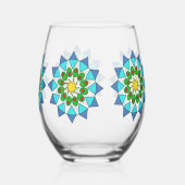 Tumbler - Kleurrijke Mandala's Wijnglas Zonder Voet (Achterkant)