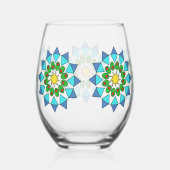 Tumbler - Kleurrijke Mandala's Wijnglas Zonder Voet (Rechts)