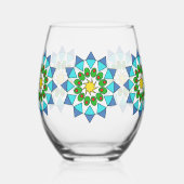 Tumbler - Kleurrijke Mandala's Wijnglas Zonder Voet (Links)