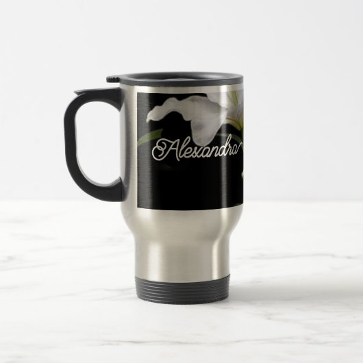 Tumbler met handvat, deksel en stro, roestvrij reisbeker (Links)