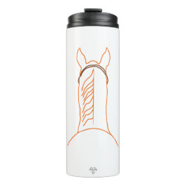 Tumbler met kastanjebruine paardlijn Kunst Thermosbeker