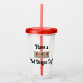 Tumbler met mahjong - een pung rode draak tegels acryl drinkbeker (Voorkant)