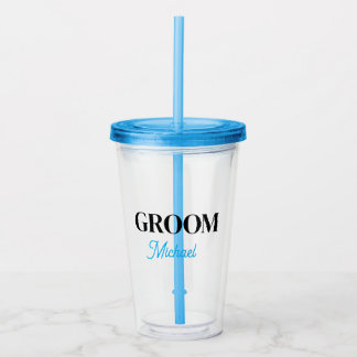 Tumbler met monogram huwelijksnaam eenvoudig geper acryl drinkbeker