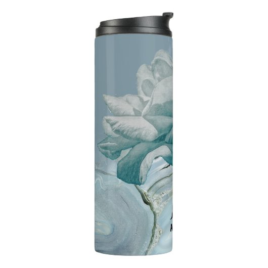Tumbler met Turquoise-Roos Thermosbeker (Gedraaid links)