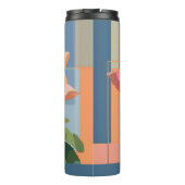 Tumbler met warmte-isolatie en tuinroosprint thermosbeker (Achterkant)