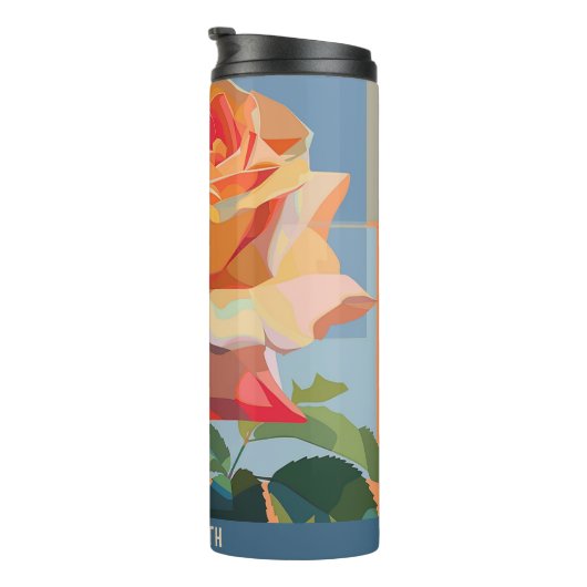 Tumbler met warmte-isolatie en tuinroosprint thermosbeker (Geroteerd rechts)