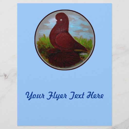 Tumbler Pigeon Red Muff Flyer (Voorkant)