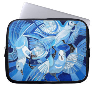 Tumbler Pigeons in Cerulean Blue Laptop Sleeve