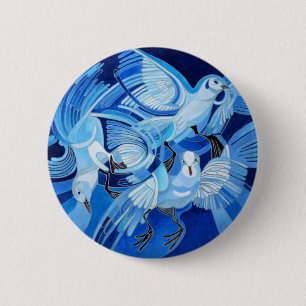 Tumbler Pigeons in Cerulean Blue Ronde Button 5,7 Cm