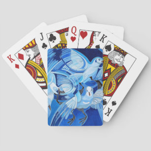 Tumbler Pigeons in Cerulean Blue Speelkaarten
