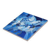 Tumbler Pigeons in Cerulean Blue Tegeltje (Zijkant)