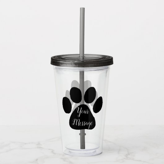 Tumbler - Puppy Paw Prints Acryl Drinkbeker (Voorkant)
