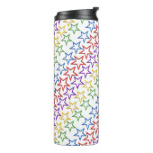 Tumbler - Rijen van gekleurde sterren Thermosbeker (Gedraaid links)