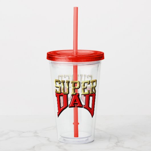 Tumbler - "SUPER DAD" Acryl Drinkbeker (Voorkant)