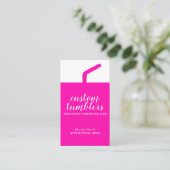 Tumbler travel mug shop pink vertical visitekaartje (Staand voorkant)