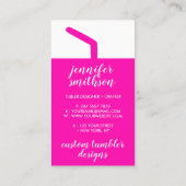 Tumbler travel mug shop pink vertical visitekaartje (Achterkant)