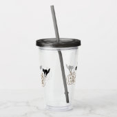 Tumbler van acryl - Pompoenen en zwarte katten Acryl Drinkbeker (Links)