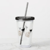 Tumbler van acryl - Pompoenen en zwarte katten Acryl Drinkbeker (Achterkant)