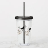 Tumbler van acryl - Pompoenen en zwarte katten Drinkbeker (Voorkant)