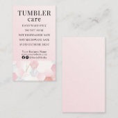 Tumbler Verzorgingsinstructies Modern Roze Geometr Visitekaartje (Voorkant / Achterkant)