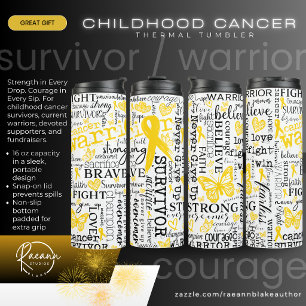 Tumbler voor overlevenden van kinderkankerstrijder thermosbeker