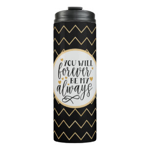 Tumbler voor zwart en Gold Pattered Quote Thermosbeker