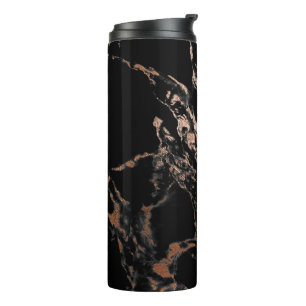 Tumbler voor zwarte en gouden marmer thermosbeker