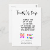 Tumbler zorginstructies voeg bedrijfsnaam logo toe briefkaart (Voorkant / Achterkant)