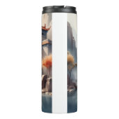 Tumblers - Serene Oude Tempel aan de Rivier Thermosbeker (Achterkant)