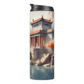 Tumblers - Serene Oude Tempel aan de Rivier Thermosbeker (Geroteerd rechts)