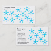 Tumblers - Sky Blue op White Visitekaartje (Voorkant / Achterkant)