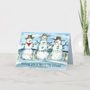 Tumbleweed Snowman Vrolijk Kerstfeest Kaart
